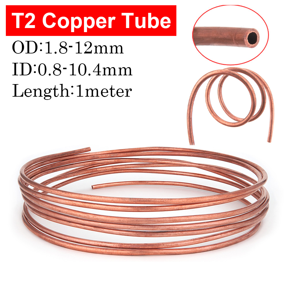 Copper Wire Roll - 1Meter T2 Copper Soft Copper Tube